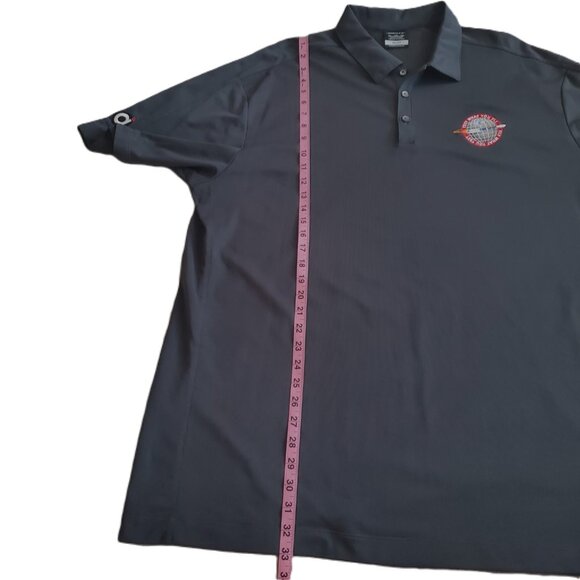 Nike Men's Charcoal Gray Polo Style Golf Shirt with Delta Launch Logo, Size XXL - Picture 3 of 11